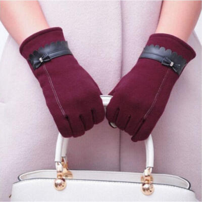 

Fashion Womens Ladies Bowknot Thermal Lined Touch Screen Gloves Winter Warm New