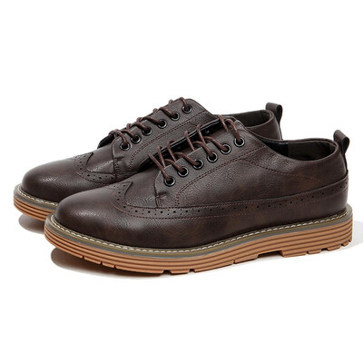 

JUQI Business Men Oxford Genuine Leather Shoes