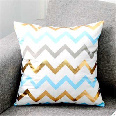 

Nordic Design Geometric Pattern Bronzing Gold Cushion Decorative Pillow Home Decor Sofa Throw Pillow