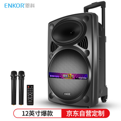 

Enke ENKOR strong sound 12th 12 inch square dance audio rod speaker mobile portable Bluetooth outdoor audio high power home karaoke with wireless microphone amplifier