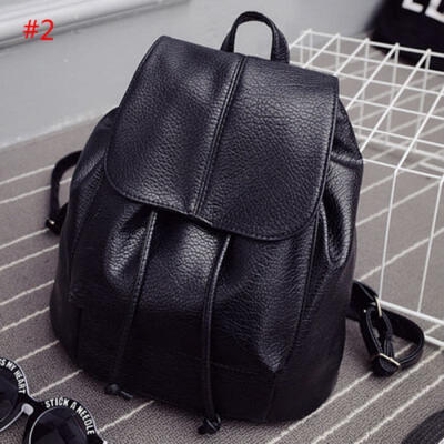 

2019 Women Ladies Girls Backpack Travel Shoulder Bag PU Leather Rucksack Black