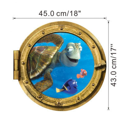 

W027 submarine 3D fake window wall sticker