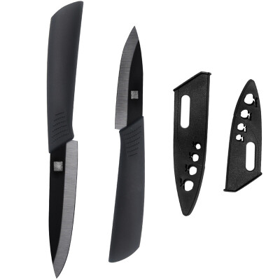 

XYJ Brand Black Peeler Ceramic Knives 3, 4 Inch Paring Utility Kitchen Knives Set