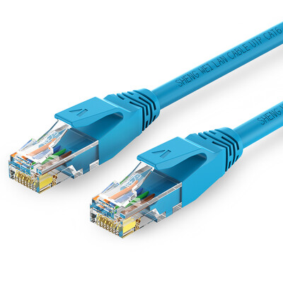 

Wins shengwei LC-6100C flame retardant cat6 network cable six Gigabit network jumper 10 meters blue pure copper computer notebook broadband product cable