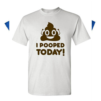 

Brown Emoji I Pooped Today Funny Joke Gag - Mens Cotton T-Shirt