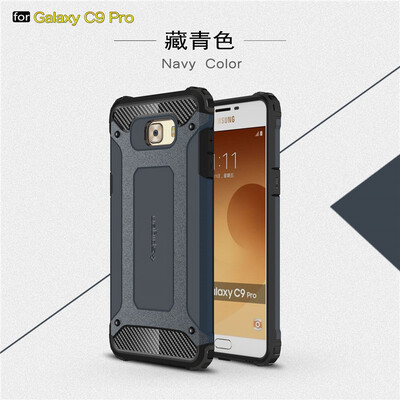 

Fivice Samsung Galaxy C9 pro case Luxury Silicone Diamond Armor PC Hard Shell Phone Case