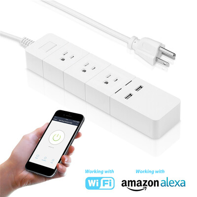 

Wifi Smart Socket Power Outlets with 2 USB US Plug Power Adapter Power Converters APP Remote Control with Alexa Smart Home Socket