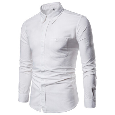 

AOWOFS New Plus Size long sleeve corduroy shirt European&American trend 7 Colors casual shirt YS003
