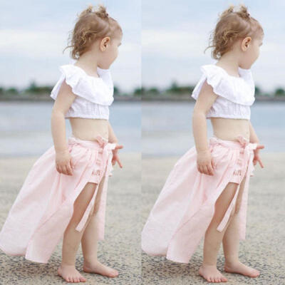 

Newborn Baby Girls Floral Off-shoulder Tops Peacock Pant Princess Dress Clothes