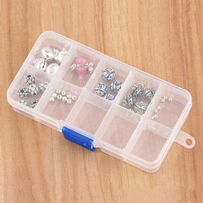 

10 Compartments Clear Plastic Storage Box Jewelry Bead Screw Organizer Container