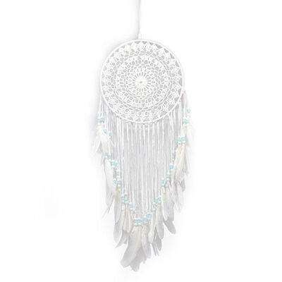 

UpperX Dream Catchers For Bedroom White Dream Catchers Crochet Wall Hanging Dreamcatcher