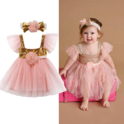 

Toddler Kids Baby Girl Princess Dress Floral Pageant Sundress Party Tutu Dresses