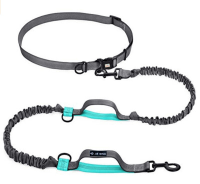 

Jieming Hands Free Waist Dog Leash with Dual Bungees Free Control for Up to 150 lbs Dogs Durable Dual-Handle Bungee Leash