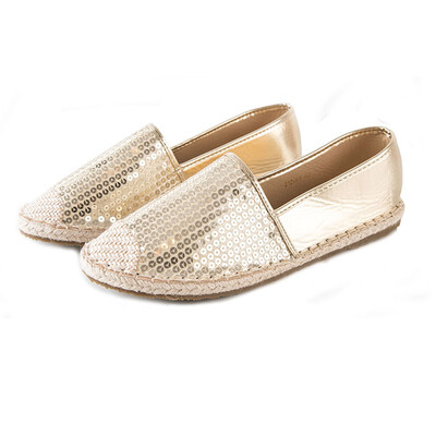 

Womens Sparkly Sequins Cap Toe Low Cut Driving Slip-on Espadrilles Flats Shoes