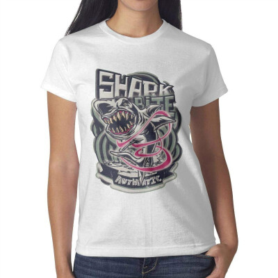 

3D Shark Teeth Girls White tee Shirt Cotton Interesting T-Shirts