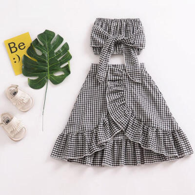 

Newborn Baby Girl Summer Casual Outfits Set Bra Tops Skirt Sundress Clothes 0-4T