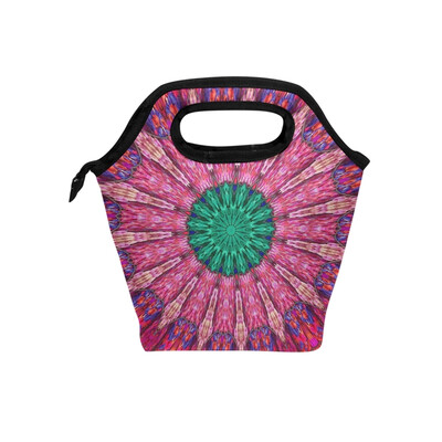 

Insulated Lunch Tote Bag Mystery Pattern Travel Picnic Lunch Handbags Portable Zipper Lunch Bag Box