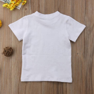 

2018 Baby Kids Boy Girl White T-shirt Animal do doo Fish Printing Tops Summer