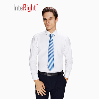 

INTERIGHT mens formal business silk tie male 8CM wild striped tie knot wedding groom tie light blue