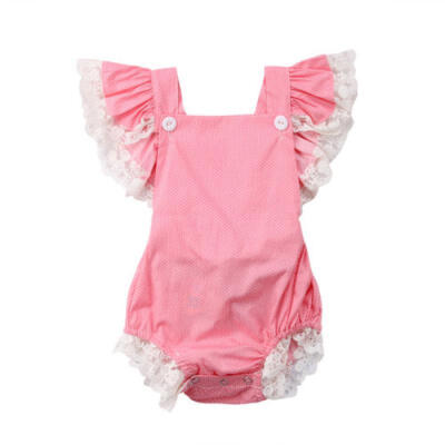 

CANIS Cute Newborn Baby Girls Lace Romper Jumpsuit Playsuits Outfit Set US STOCK