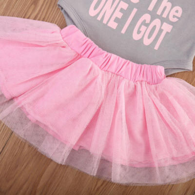 

Toddler Baby Girls Tops Romper Tutu Skirts Headband Set Outfits Clothes 3pcs