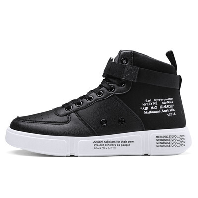 

2018 autumn new mens casual mens shoes solid color help tide shoes thick ins