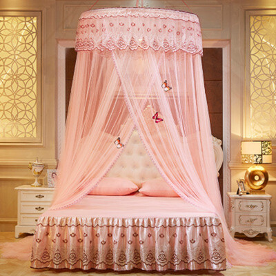 

Commonly Used Dome Princess Mosquito Net Insect Bed Canopy Netting Lace Embroidery Round Mosquito Nets