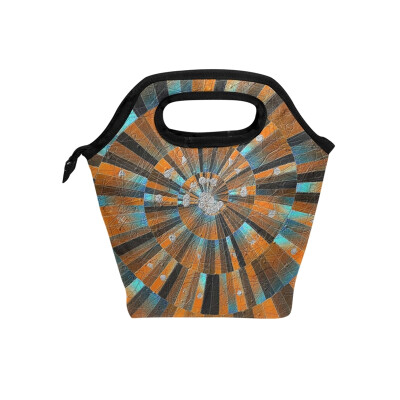 

Insulated Lunch Tote Bag Spiral Pattern Travel Picnic Lunch Handbags Portable Zipper Lunch Bag Box