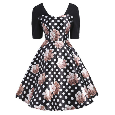 

Sweetheart Floral Polka Dot Dress
