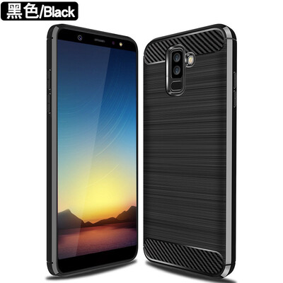 

Fivice Samsung A6 PLUS case Brushed carbon fiber silicone anti-fall soft shell phone case
