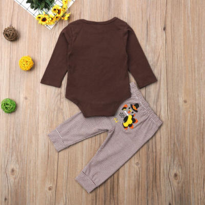 

USA Thanksgiving Clothes Infant Baby Boy Romper Bodysuit Pants Outfit Costumes