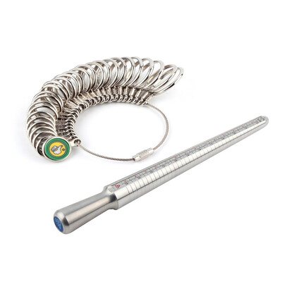 

Silver Ring-sizer Gauge Tool Finger Sizing Measuring Stick Metal Ring Mandrel
