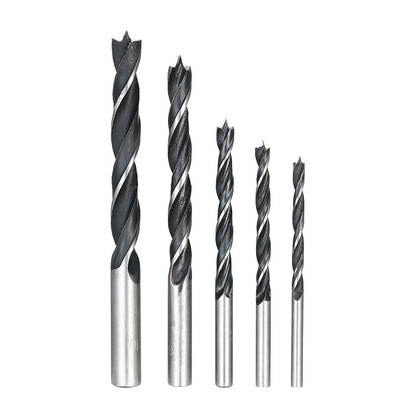 

5PCS 4-10mm Wood Drill Bits Carbon Steel Wood Hole Drilling Tool Bit Set Round Shank Woodworking Drill 4mm 5mm 6mm 8mm 10mm