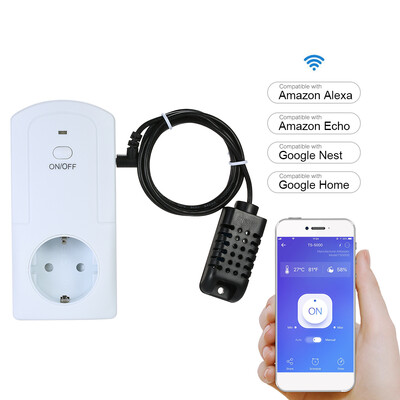 

Wireless APP Remote Control Power Outlet Smart Thermostat Humidistat Timing Plug Socket Compatible with Amazon Alexa Echo Google N