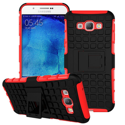 

Fivice Samsung A8 Case TPU anti-fall tire pattern back clip bracket phone case