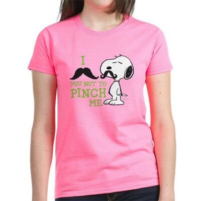 

CafePress - Snoopy - Mustache Your Not to Womens Dark T-Shirt - Womens Cotton T-Shirt