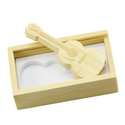 

4GB 8GB 16GB 32G 64G 128G Wooden Guitar Model Gift Box USB Flash Drive Memory Stick USB Drive USB Stick USB Flash Disk Pen Drive