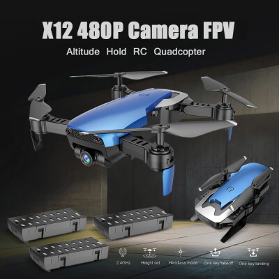 

Dongmingtuo X12 720P Wide Angle Camera WiFi FPV Drone Altitude Hold RC Quadcopter w Three Batteries