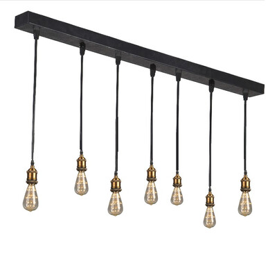 

BAYCHEER HL371496 7 Ceiling Light 7 Light Linear LED Mulit Light Pendant in Edison Bulb Style E2627 Edsion Led Stripe