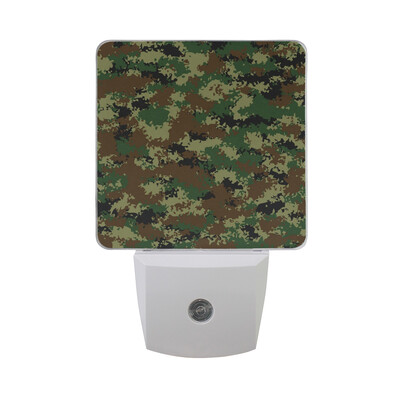 

ALAZA LED Night Light With Smart Dusk To Dawn SensorCamouflage Blue Plug In Night Light