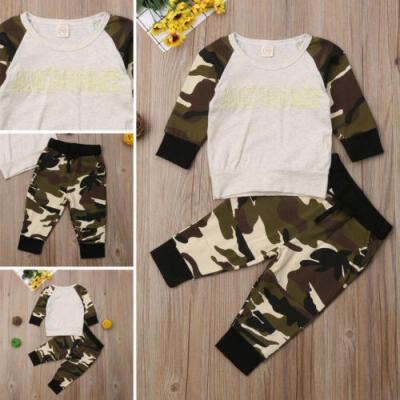 

US Toddler Kids Baby Girl Boy Autumn Outfits Clothes T-shirt TopsPants 2PCS Set