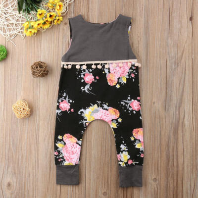 

Newborn Baby Girl Floral Tassel Romper Jumpsuit Playsuit Clothes Outfits Summer