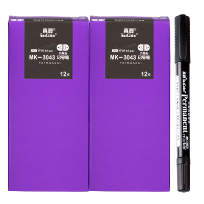 

True color (TRUECOLOR) MK-3043 true color good partner series small double-headed mark pen black 12 / box 2 box