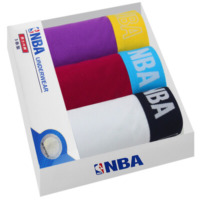 

Jingdong Supermarket NBA underwear men&39s solid color Xinjiang long-staple cotton flat-angle underwear in the waist shorts pants shorts 3 gift box Ma gray possession of blue sapphire blue XL