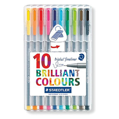 

Staedtler 334SB10 Color Paintbrush Tote Finger Pen Patch Pen Pencil Water Pen 10 Color Set
