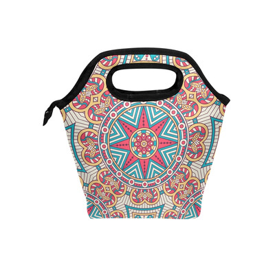 

Lunch Tote Bag Red Roman Style Travel Picnic Insulated Lunch Handbags Portable Zipper Lunch Bag Box