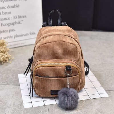 

Women Mini Bags Backpack Girl School Shoulder Bag Rucksack Corduroy Travel Bags