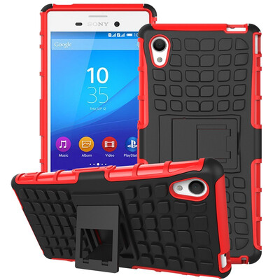 

Fivice Sony M4 Aqua Case TPU anti-fall tire pattern back clip bracket phone case