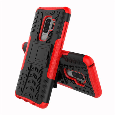 

Fivice Samsung S9 Plus Case TPU anti-fall tire pattern back clip bracket phone case