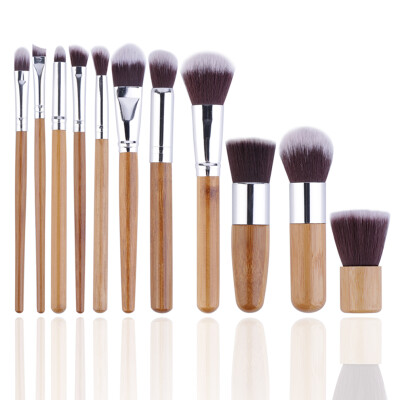 

11pcs натурального бамбука Кисти для макияжа Brush Foundation Blending Набор инструментов